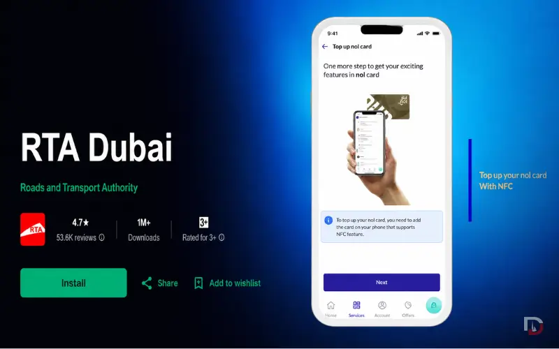 NOL Card Online Using the RTA Dubai App