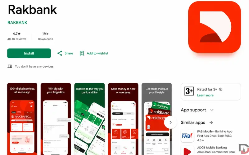 RAKBank Balance Check through app