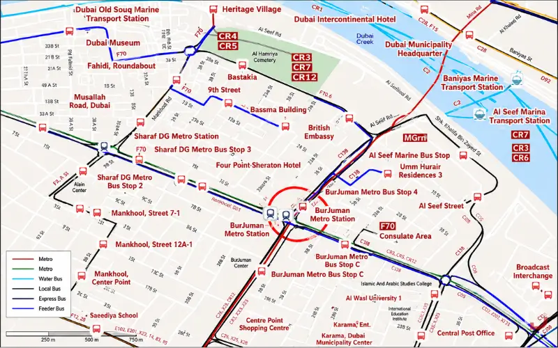 BurJuman Metro Station Map